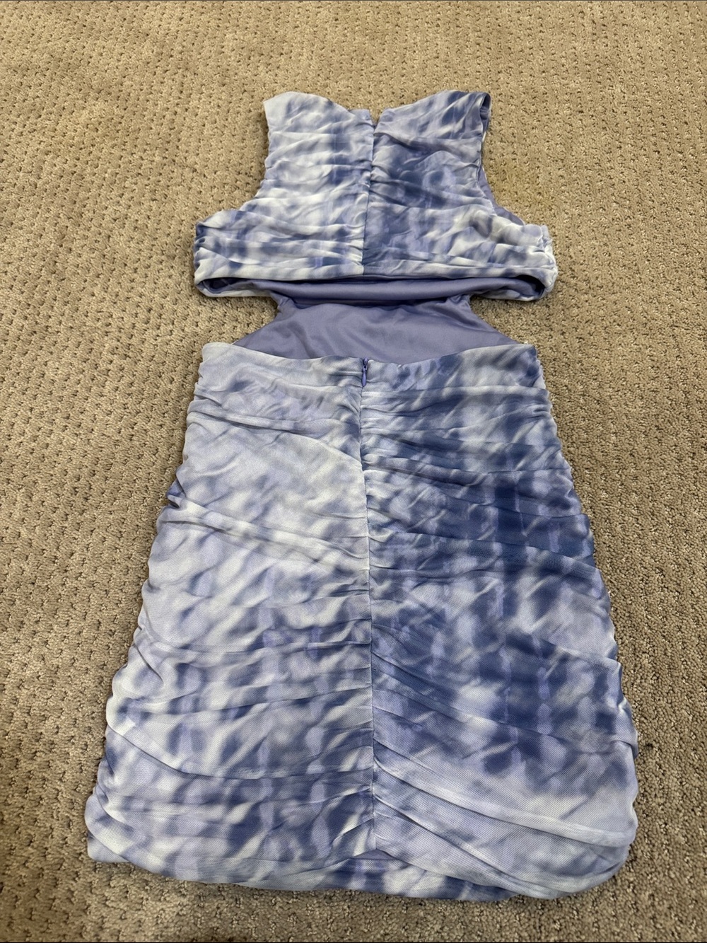 Zara Purple Tie-Dye Cut-Out Mini Dress